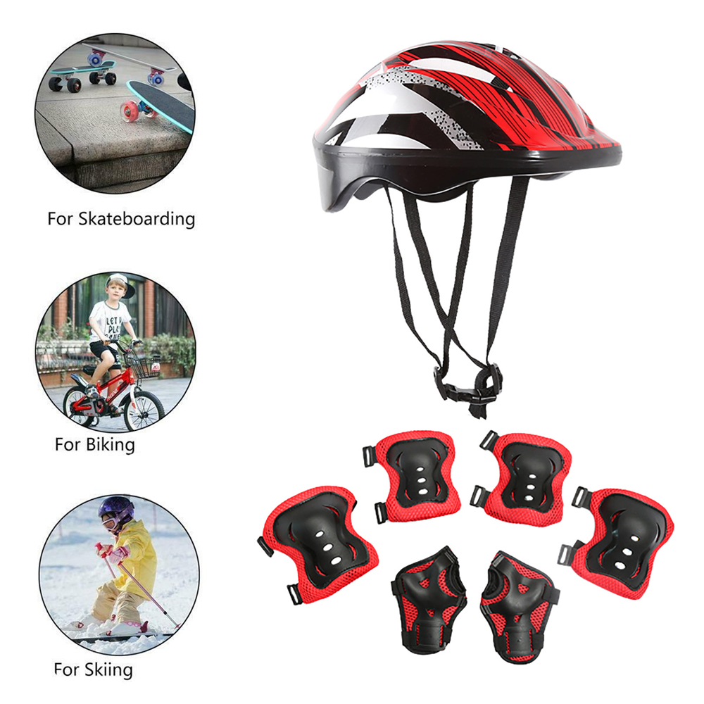 7 pçs/set patinação crianças c - Scooter Helmet Set avaliação e preço